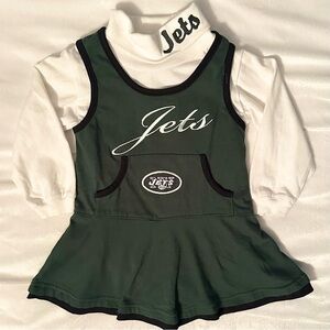 NFL New York Jets Retro Cheerleader Dress Turtleneck Top Football Green Baby 18M